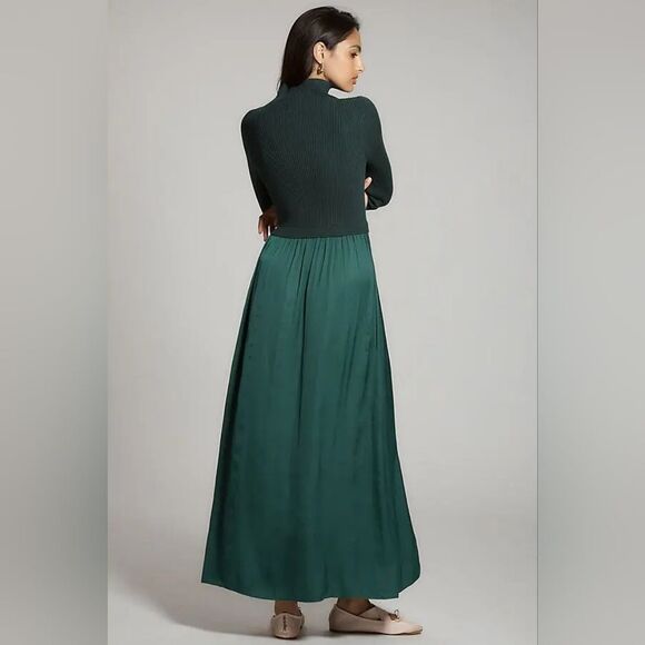 Anthropologie The Thea Twofer Sweater Dress In Green Size 2X NWT - Picture 6 of 8